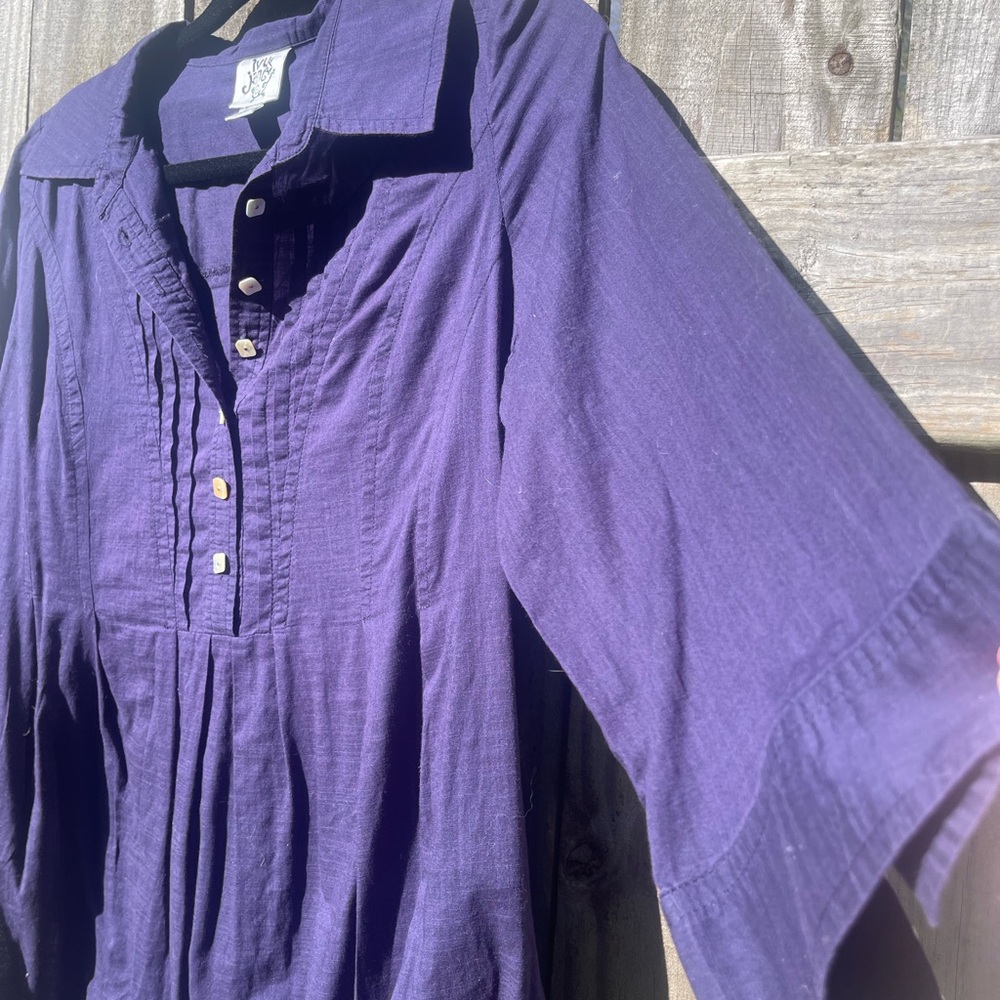 Ivy Jane Midnight Blue Cotton Tunic Top Size L - Picture 5 of 9